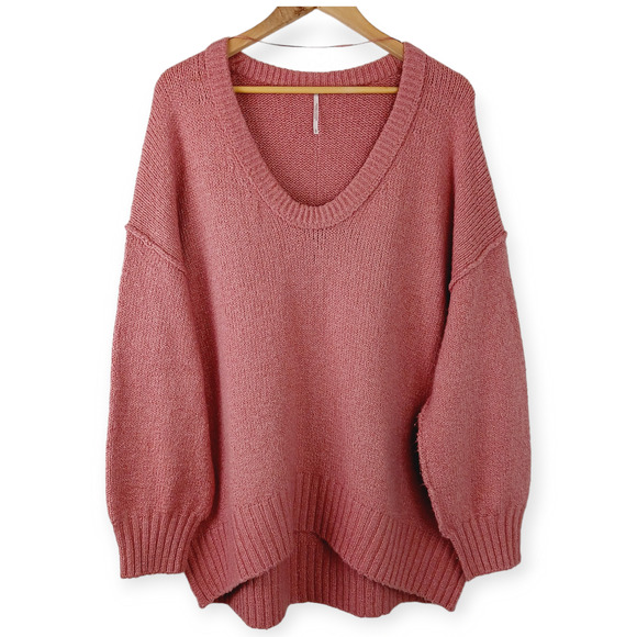 Free People SZ S Brookside Tunic Sweater Alpine Rose Oversized OB1153857 $128 - Picture 10 of 10